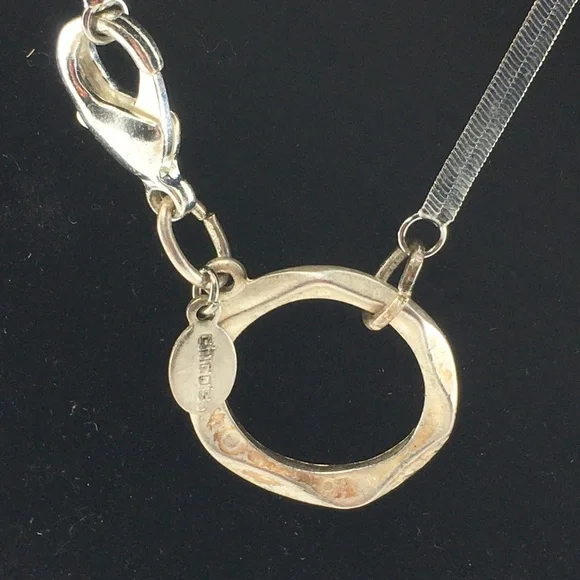 Chico's Signed Eyeglass Holder Long Necklace Silver Chain - Picture 6 of 13